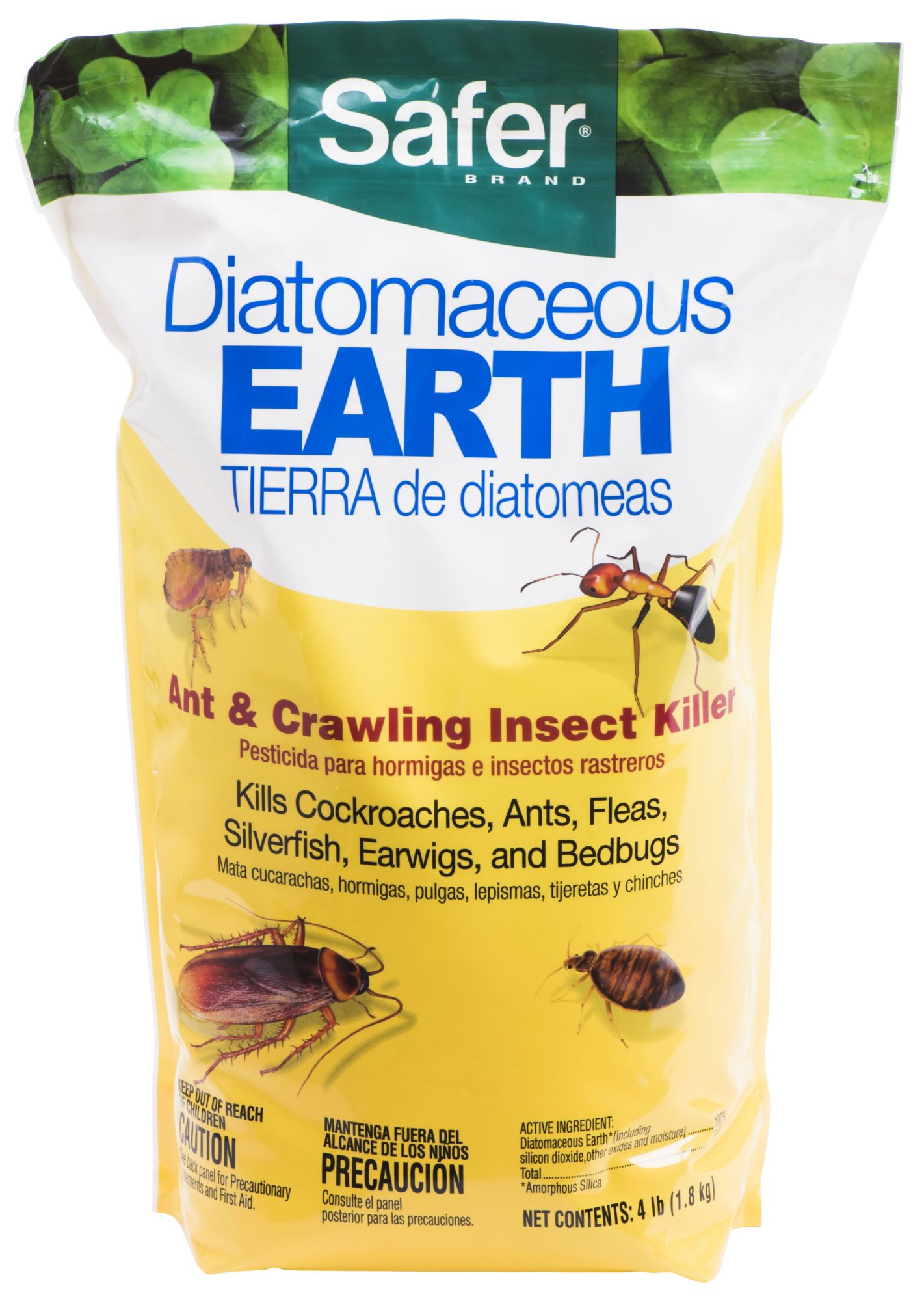 Safer Brand Diatomaceous Earth Bed Bug Flea Ant Crawling Insect Killer 4 Lb